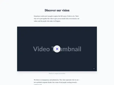 Screenshot of Content Text Video Inline template