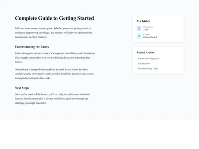 Screenshot of Content Text with Sidebar template