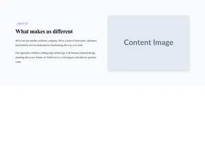 Screenshot of Content with Image template