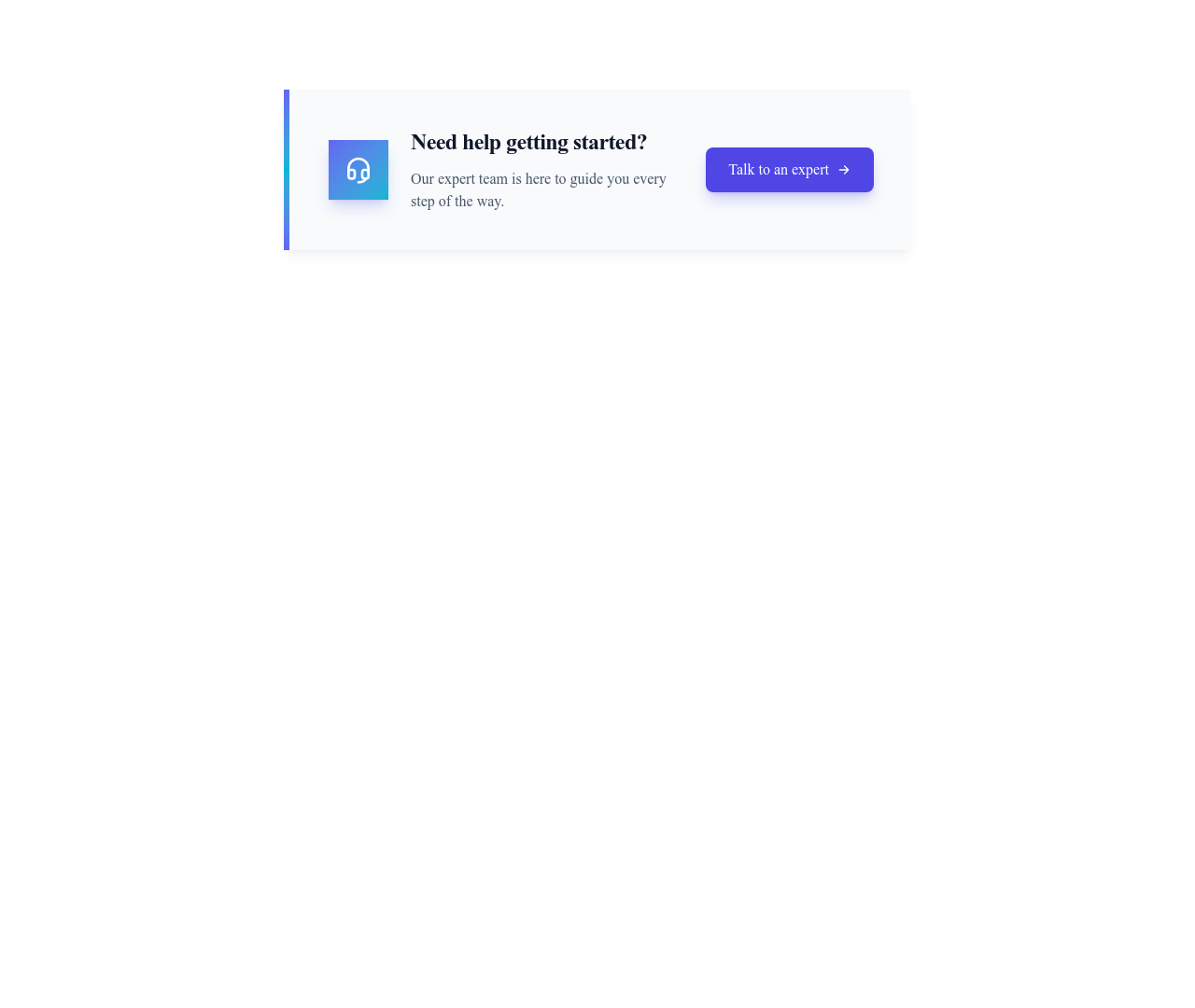 Screenshot of CTA Card Bordered template