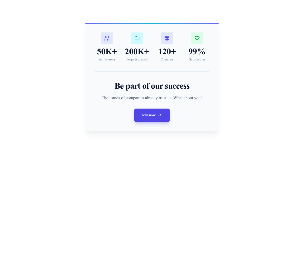 Screenshot of CTA Card Stats template