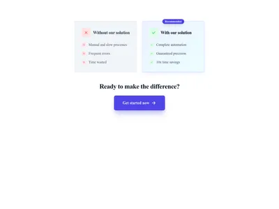 Screenshot of CTA Comparison template