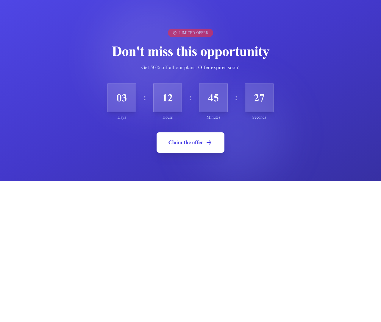 Screenshot of CTA Countdown template