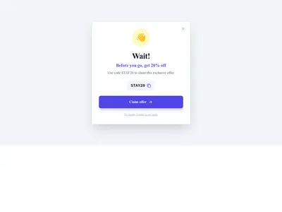 Screenshot of CTA Exit Intent template