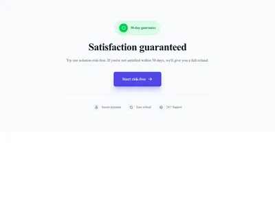 Screenshot of CTA Guarantee template