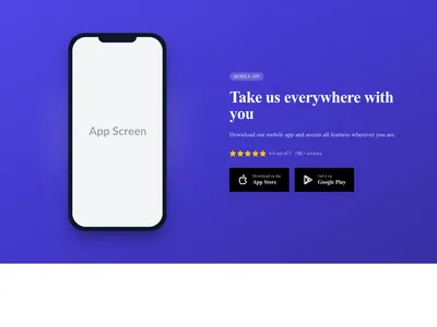 Screenshot of CTA App Download template