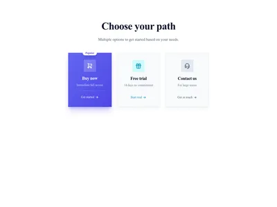 Screenshot of CTA Multi Option template