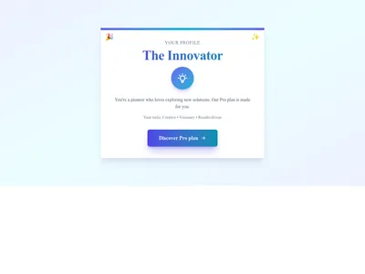 Screenshot of CTA Quiz Result template