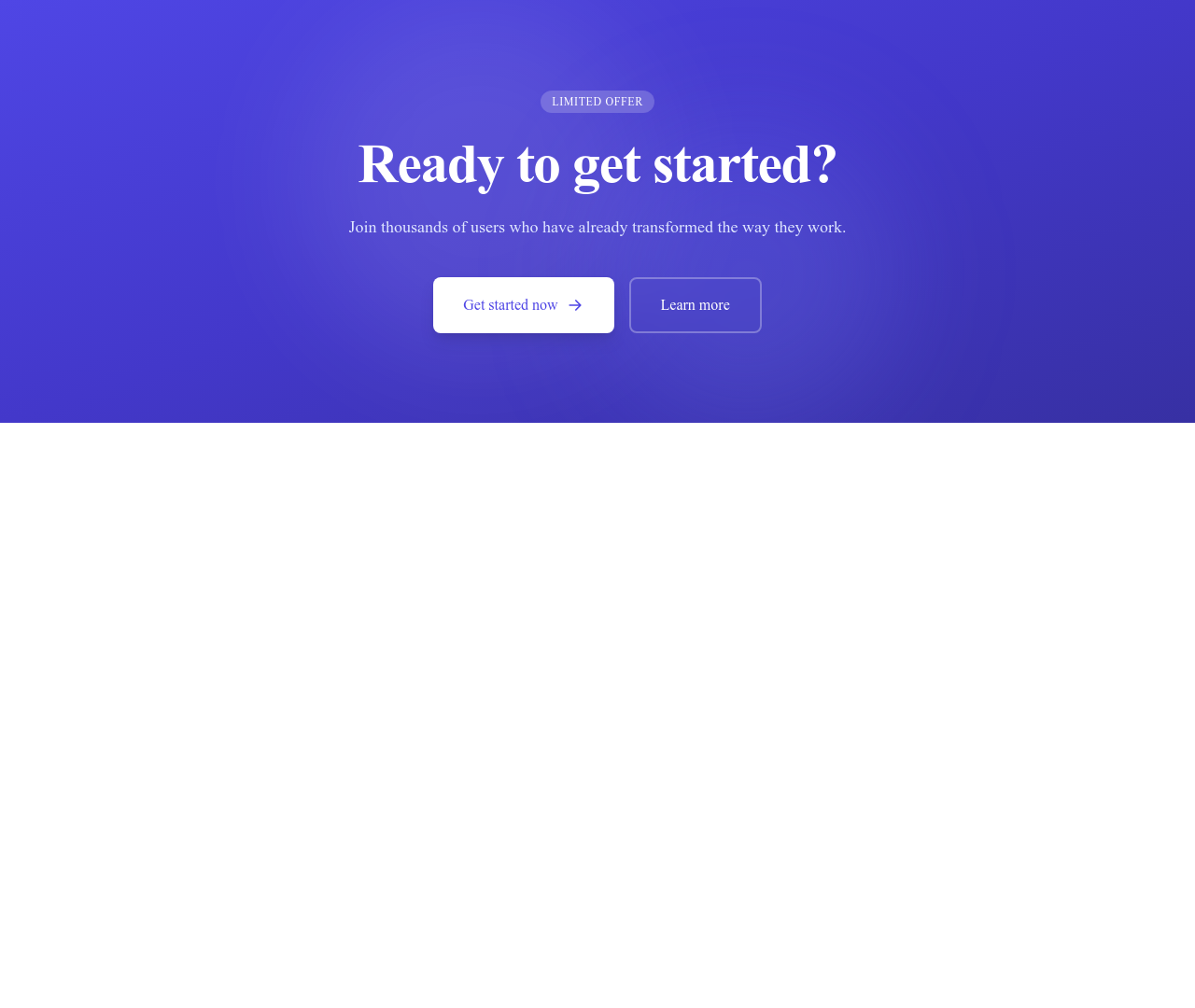 Screenshot of CTA Simple Centered template