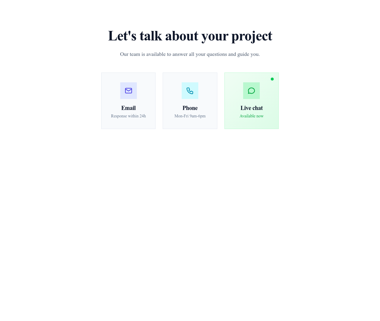 Screenshot of CTA Contact template