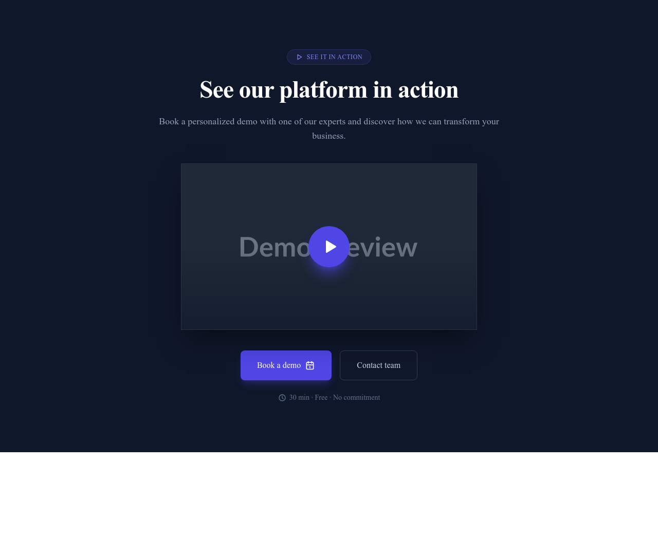 Screenshot of CTA Demo Request template
