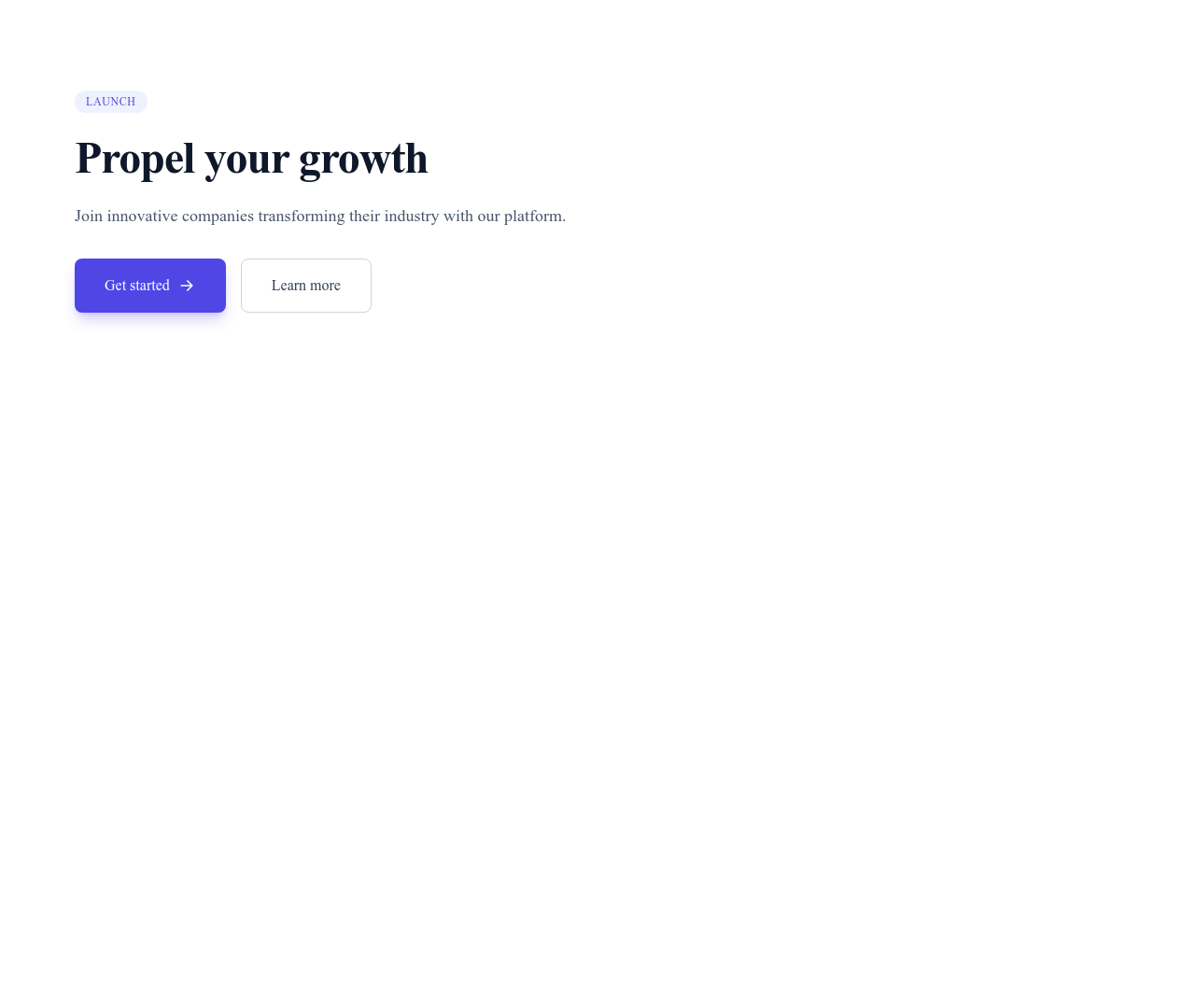 Screenshot of CTA Left Aligned template