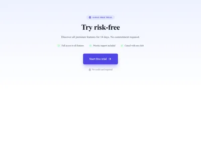Screenshot of CTA Free Trial template