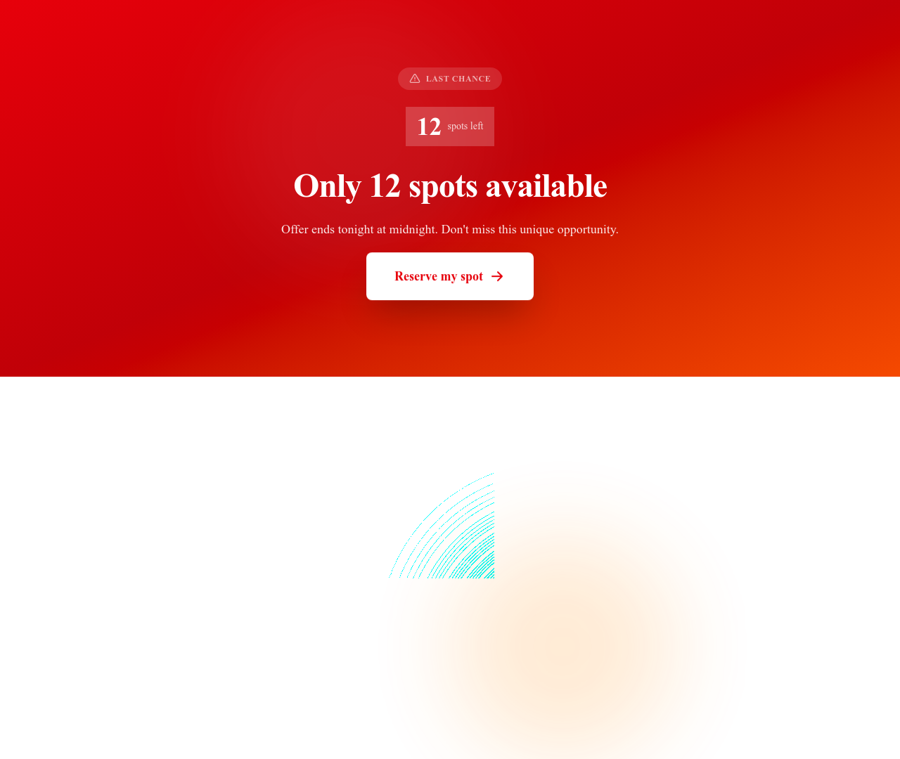 Screenshot of CTA Urgent template