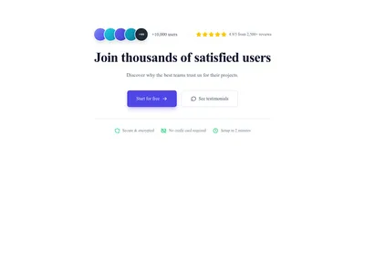 Screenshot of CTA Social Proof template