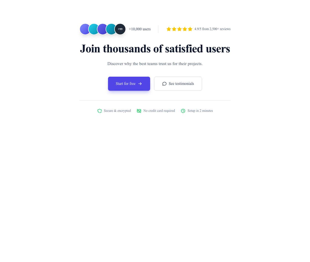 Screenshot of CTA Social Proof template