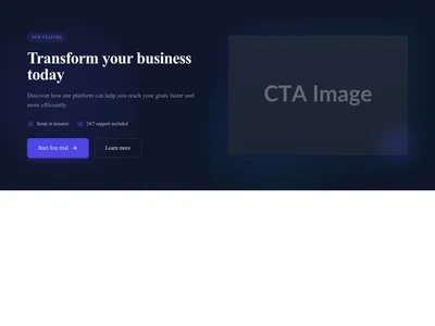 Screenshot of CTA with Image template
