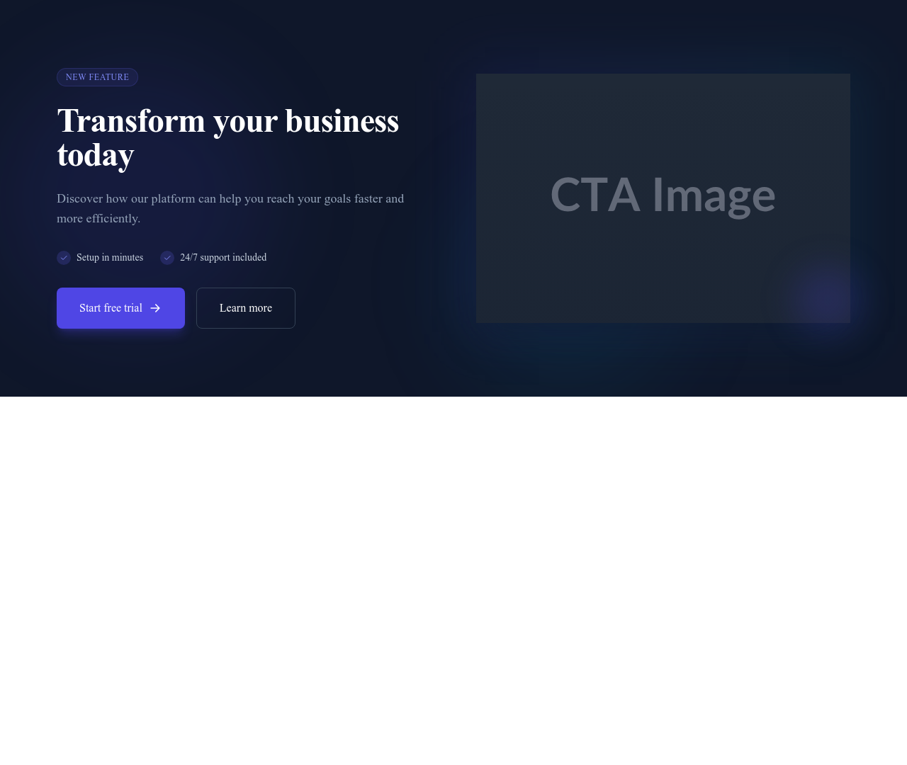 Screenshot of CTA with Image template