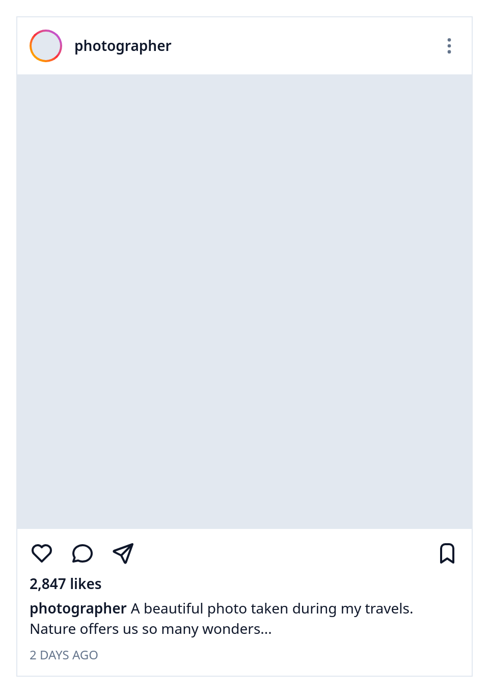 Screenshot of Embed Instagram template