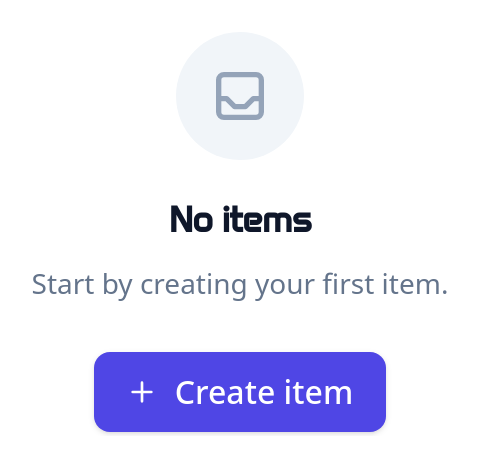 Screenshot of Empty State Basic template