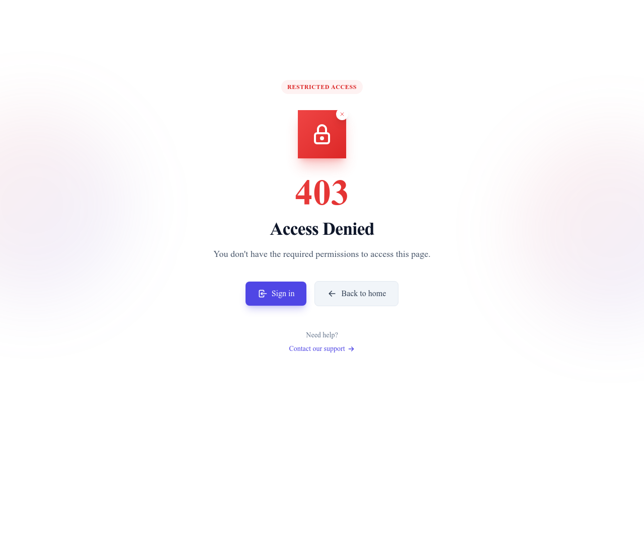 Screenshot of Access Denied template