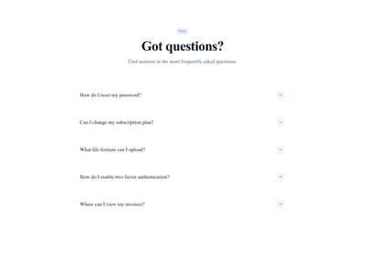 Screenshot of FAQ Accordion Colored template