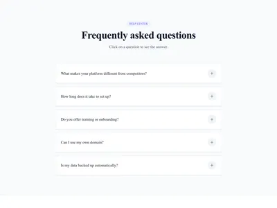 Screenshot of FAQ Accordion Icons template