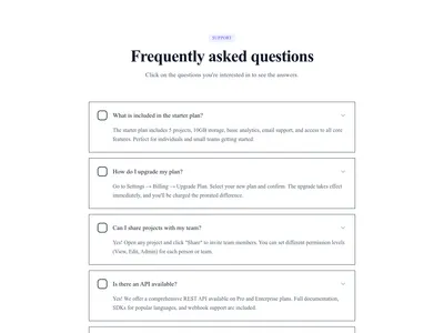 Screenshot of FAQ Accordion Multi Open template