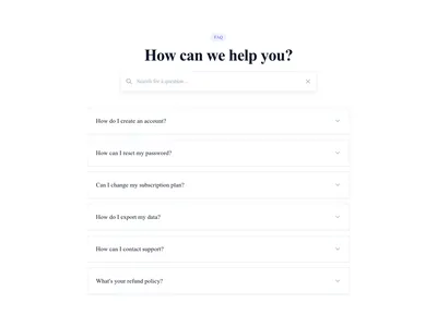 Screenshot of FAQ Accordion Search template