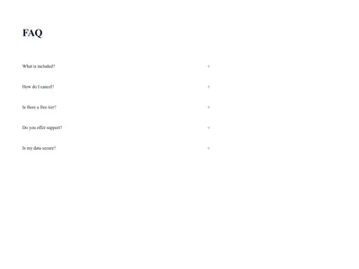 Screenshot of FAQ Section Minimal template