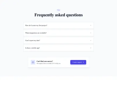 Screenshot of FAQ Section with CTA template