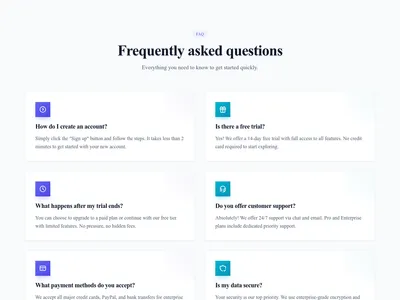 Screenshot of FAQ Two Columns template