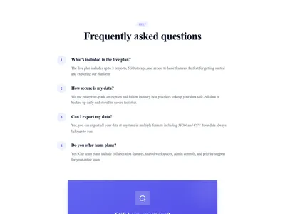 Screenshot of FAQ with Contact template
