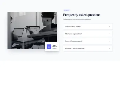 Screenshot of FAQ with Image template