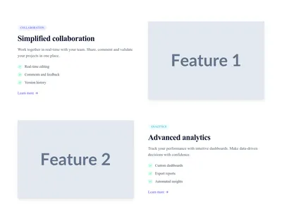 Screenshot of Features Alternating template