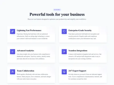 Screenshot of Features Grid 2 Columns template