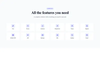Screenshot of Features Grid Compact template