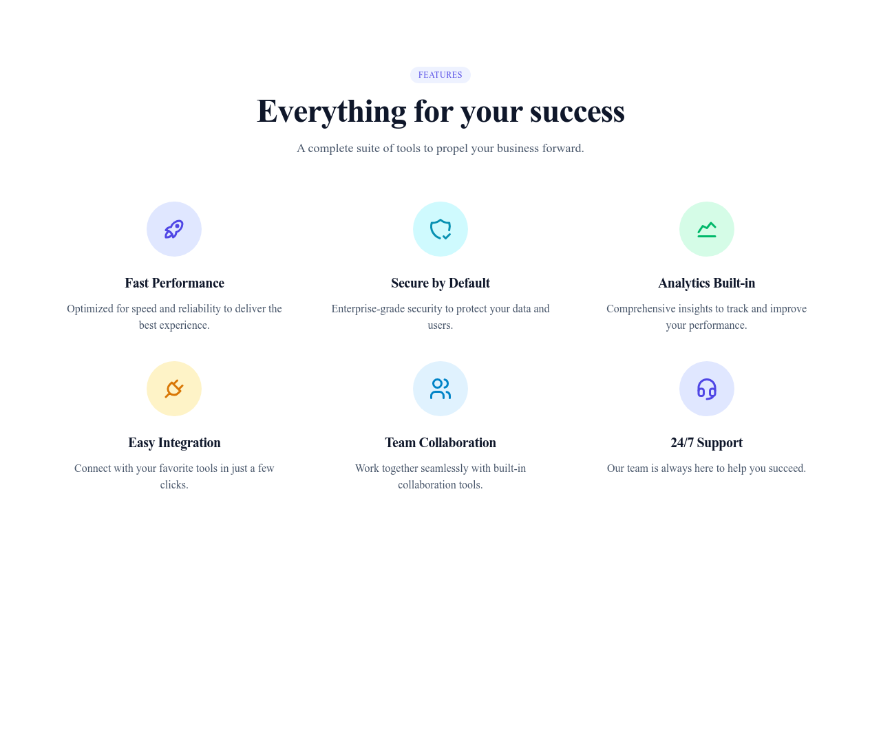 Screenshot of Features Grid Icons Colored template