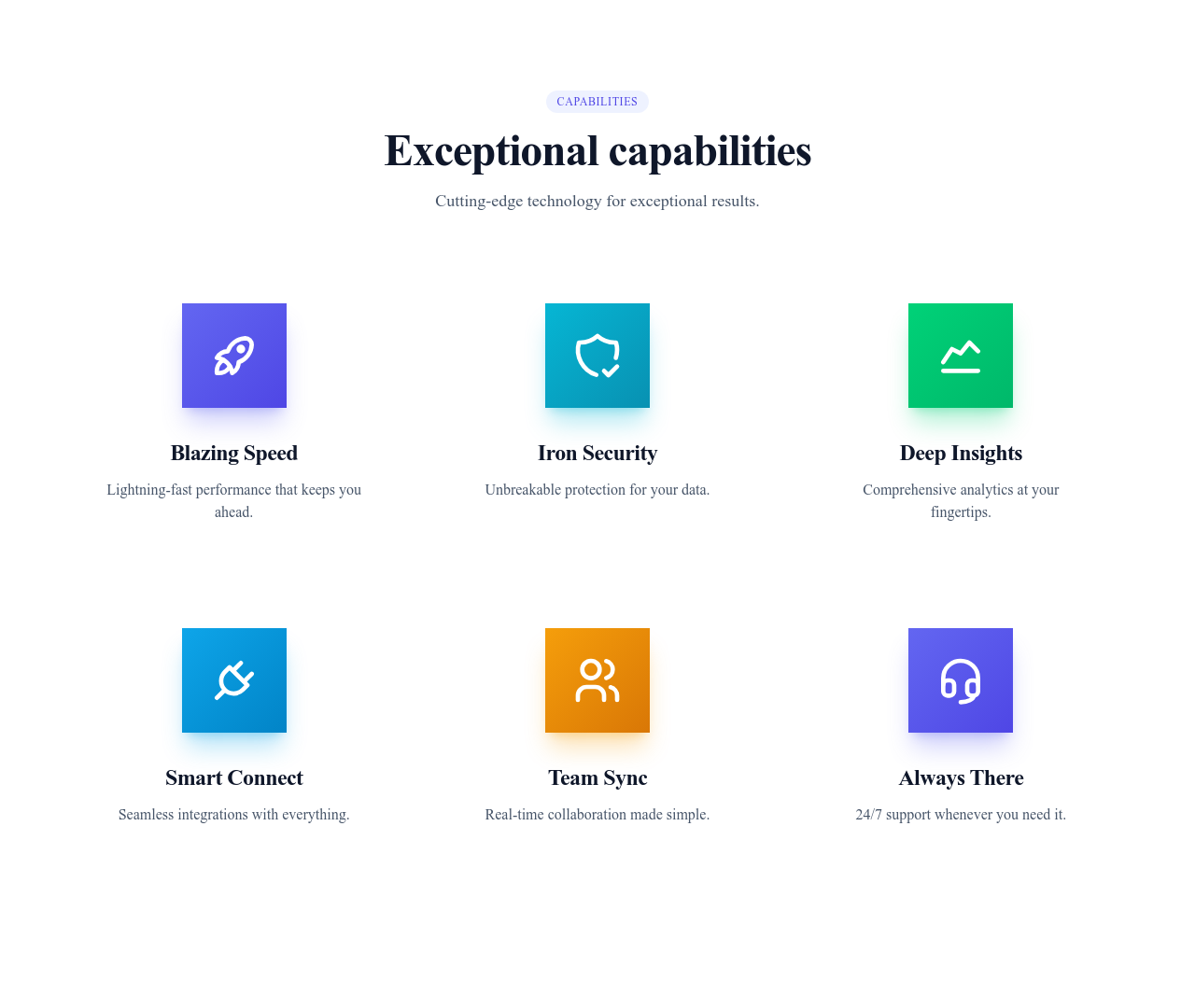Screenshot of Features Grid Icons Large template
