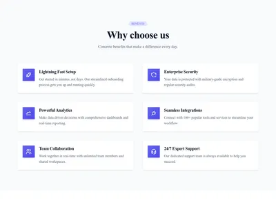 Screenshot of Features Grid Icons Left template