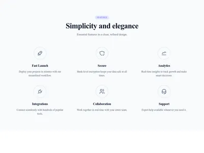 Screenshot of Features Grid Icons Outlined template