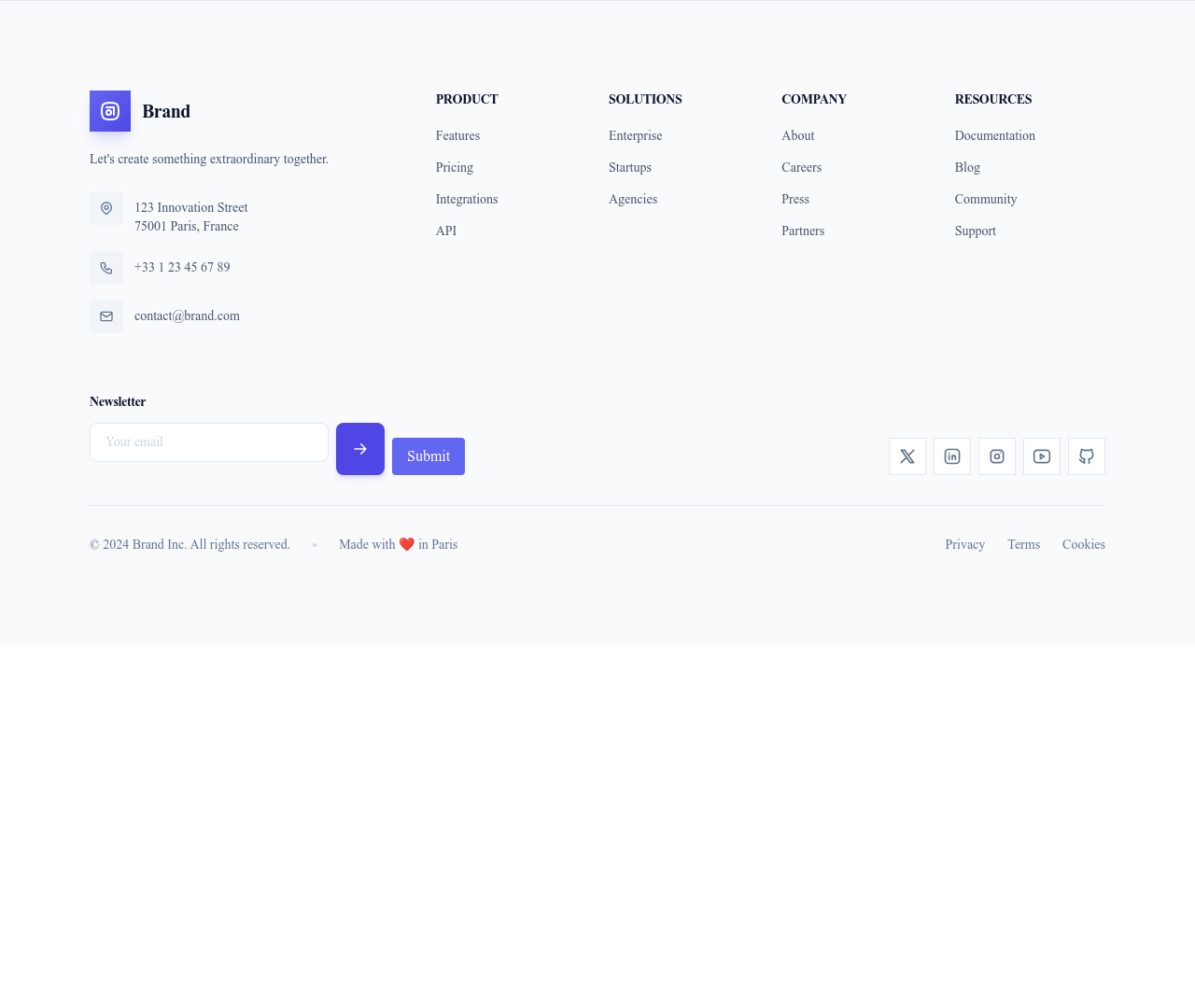 Screenshot of Footer Big template