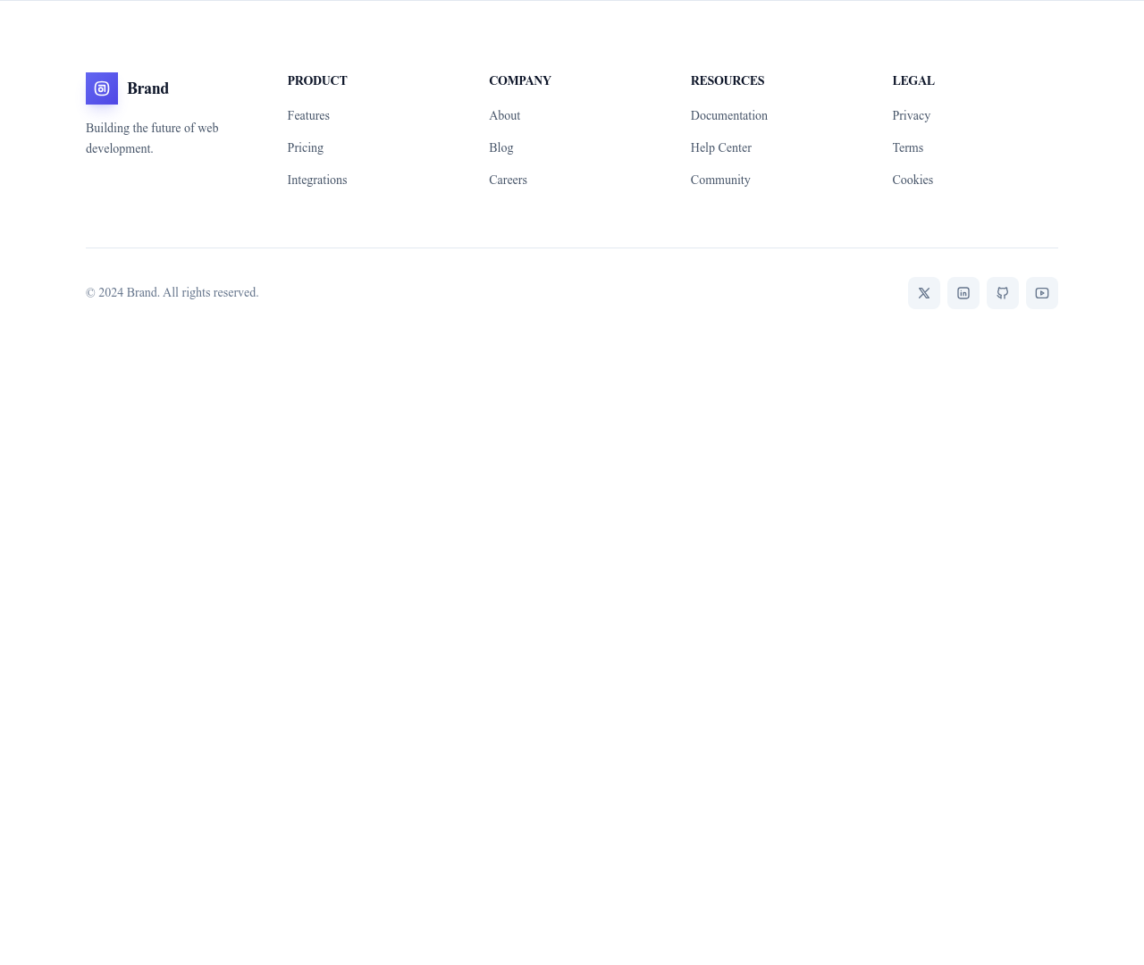 Screenshot of Footer Columns template