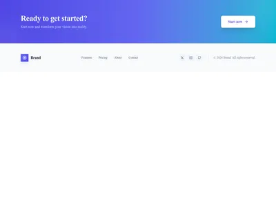 Screenshot of Footer with CTA template