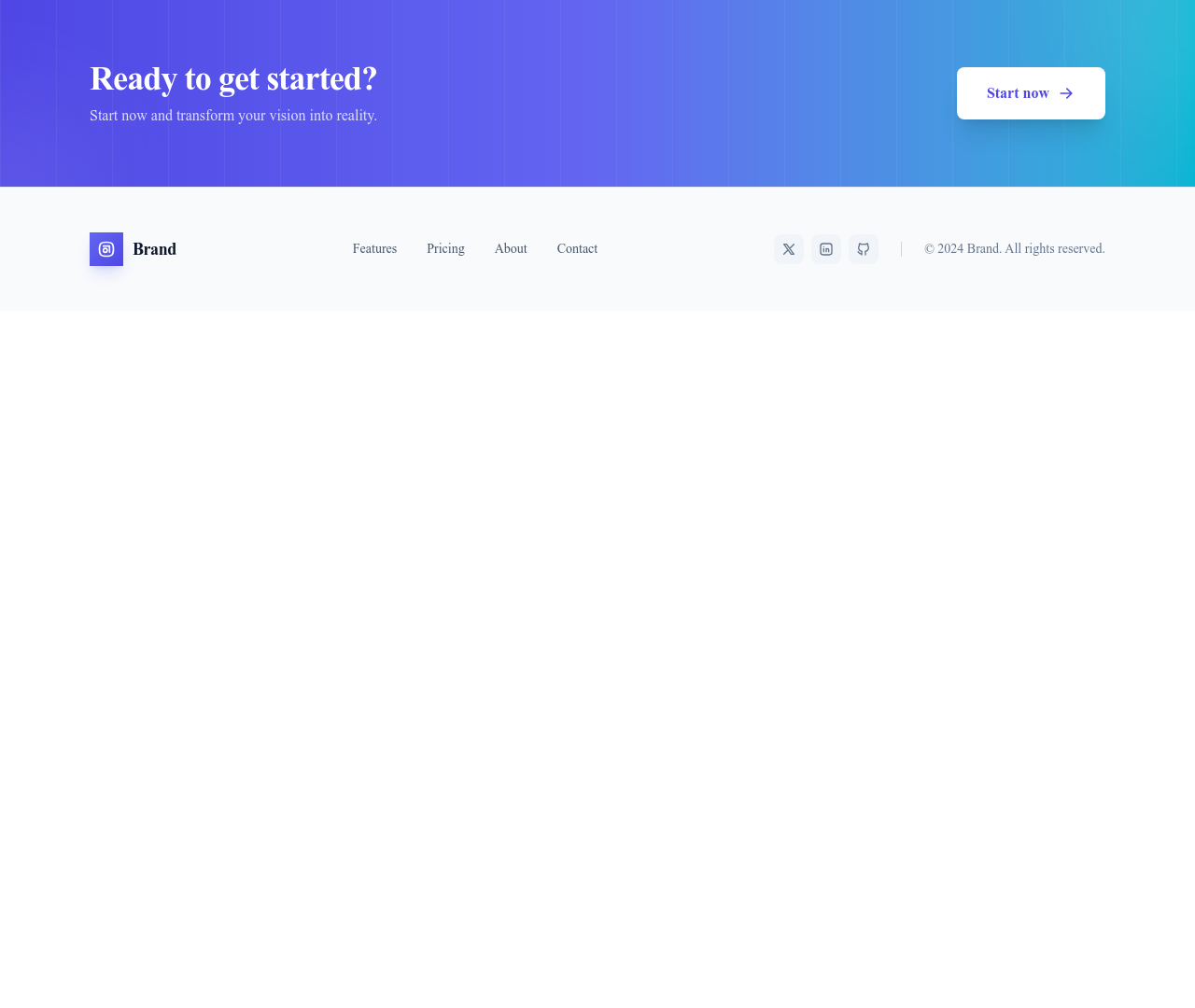 Screenshot of Footer with CTA template