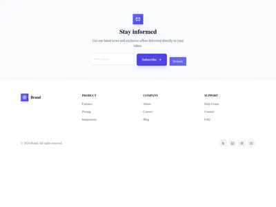 Screenshot of Footer Newsletter template