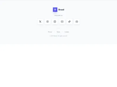 Screenshot of Footer Social Centered template