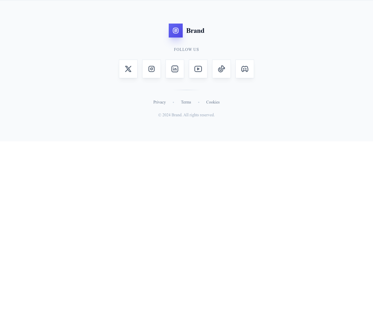 Screenshot of Footer Social Centered template