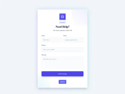 Screenshot of Form Card template