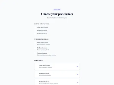 Screenshot of Form Checkbox Group template
